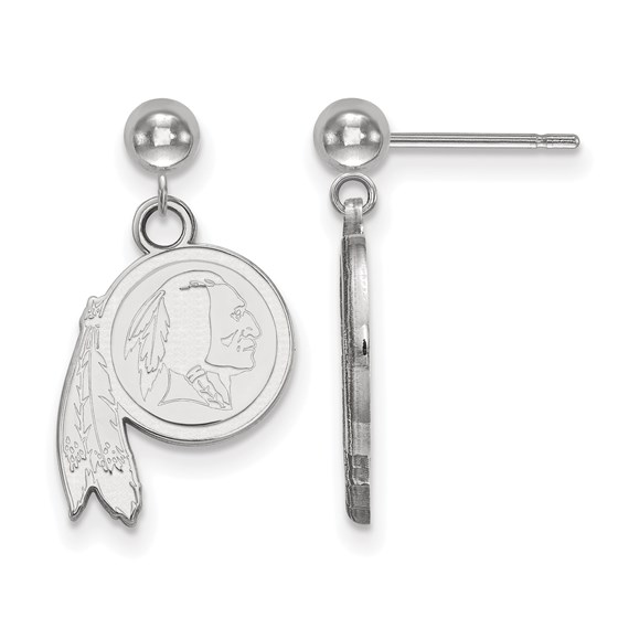 Sterling Silver Washington Redskins Dangle Ball Earrings Sterling Silver Washington Redskins Dangle Ball Earrings